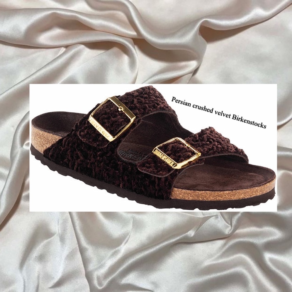 SEND ANY OFFER Persian Crushed velvet Birkenstocks